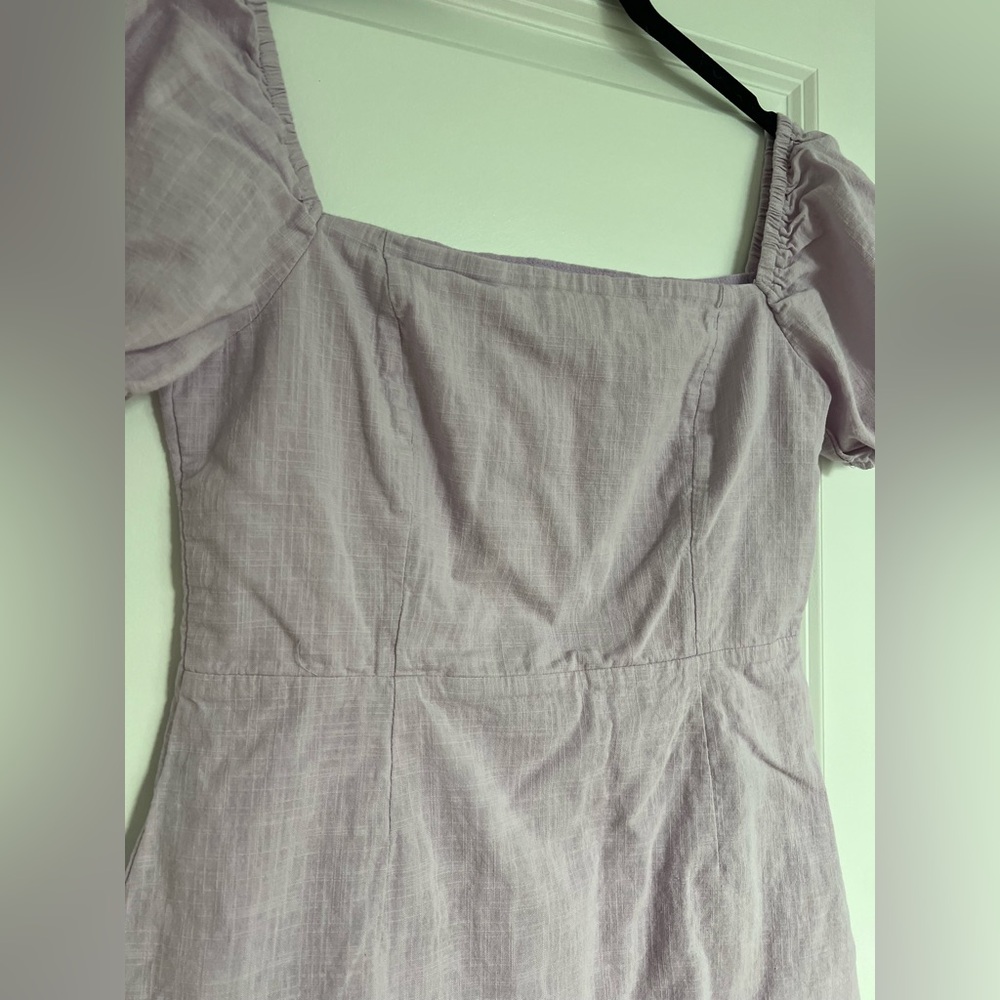 Lavender Puff Sleeve Mini Dress - Picture 3 of 10